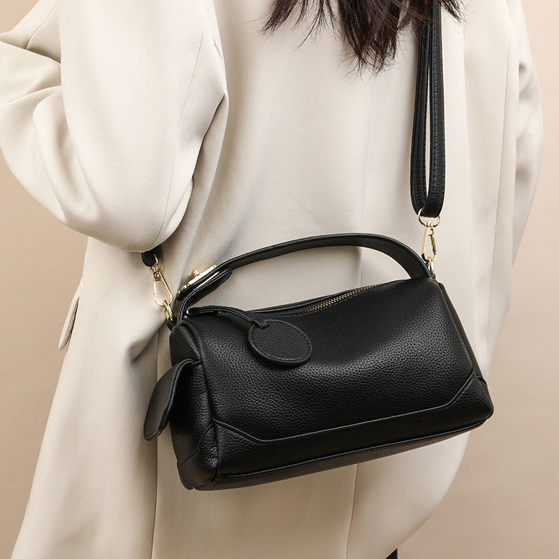 Soft PU leather Pillow bag with urban minimalist aesthetic