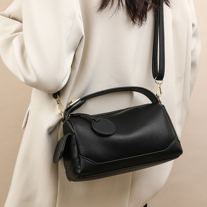 Soft PU leather Pillow bag with urban minimalist aesthetic