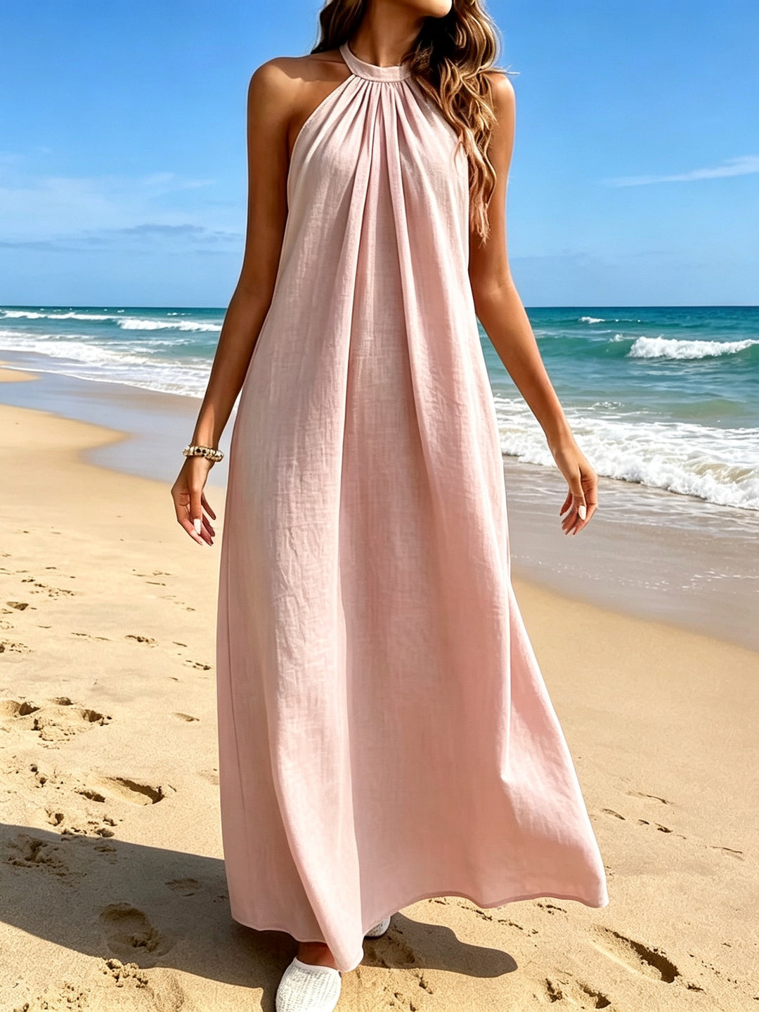 Halter Neck A-line Summer Dress