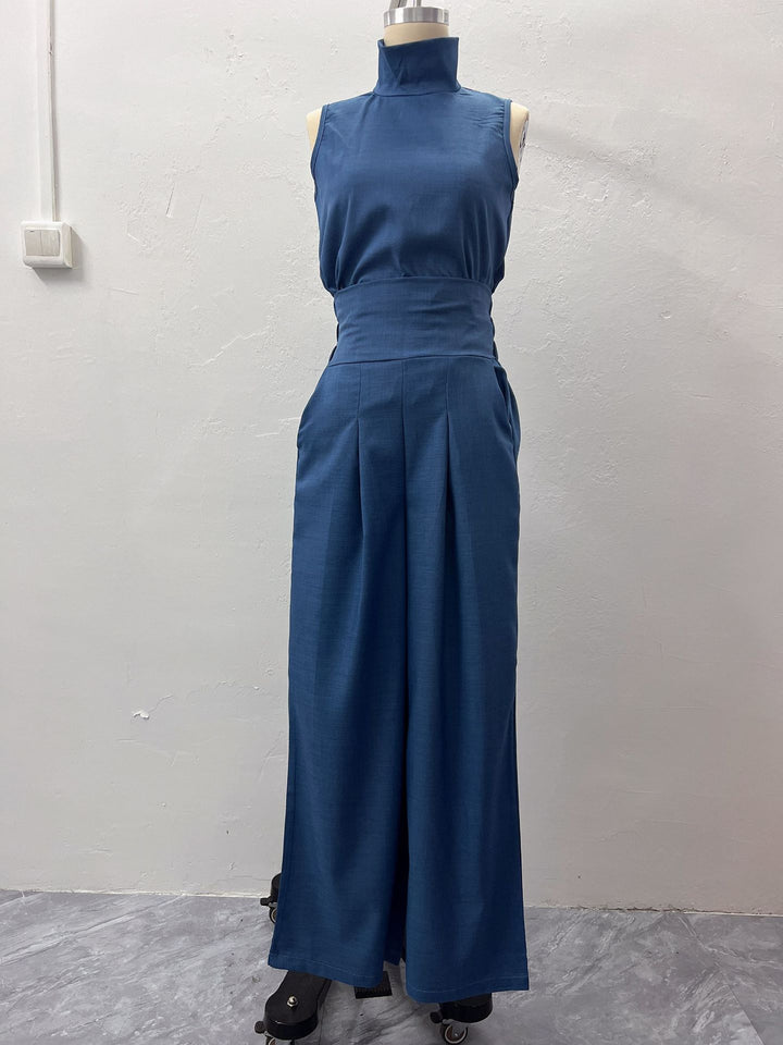 Womens Cotton Linen Sleeveless Top and Pants Set