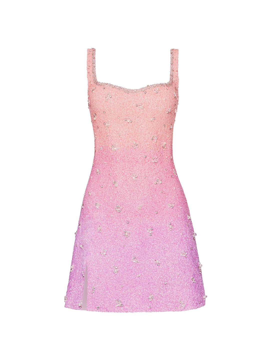 Elegant Beaded Gradient Suspender Skirt