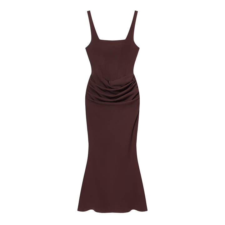 Sleeveless Backless Bodycon Long Dress with Fish Tail Hem