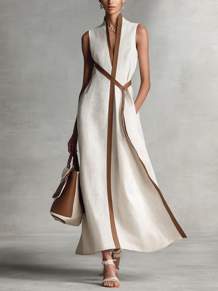 Sleeveless Belt Dress