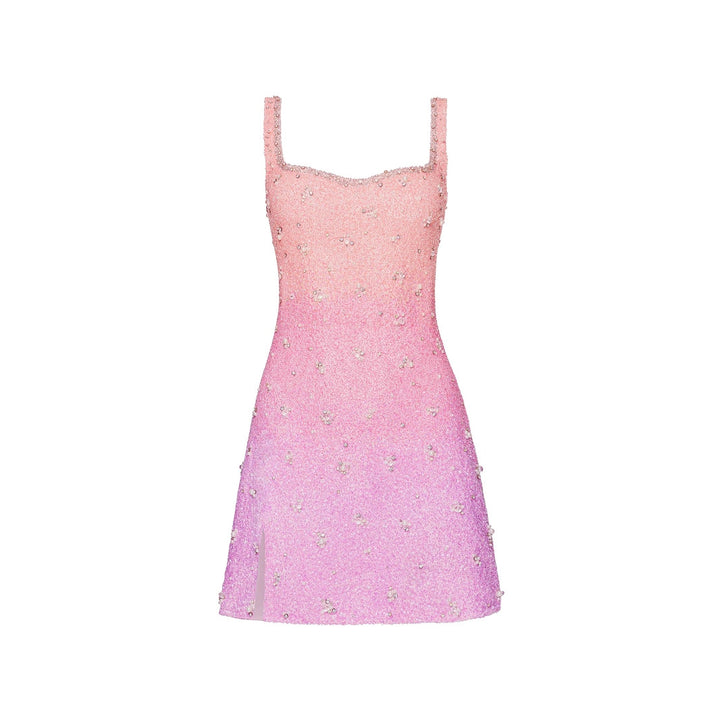 Elegant Beaded Gradient Suspender Skirt