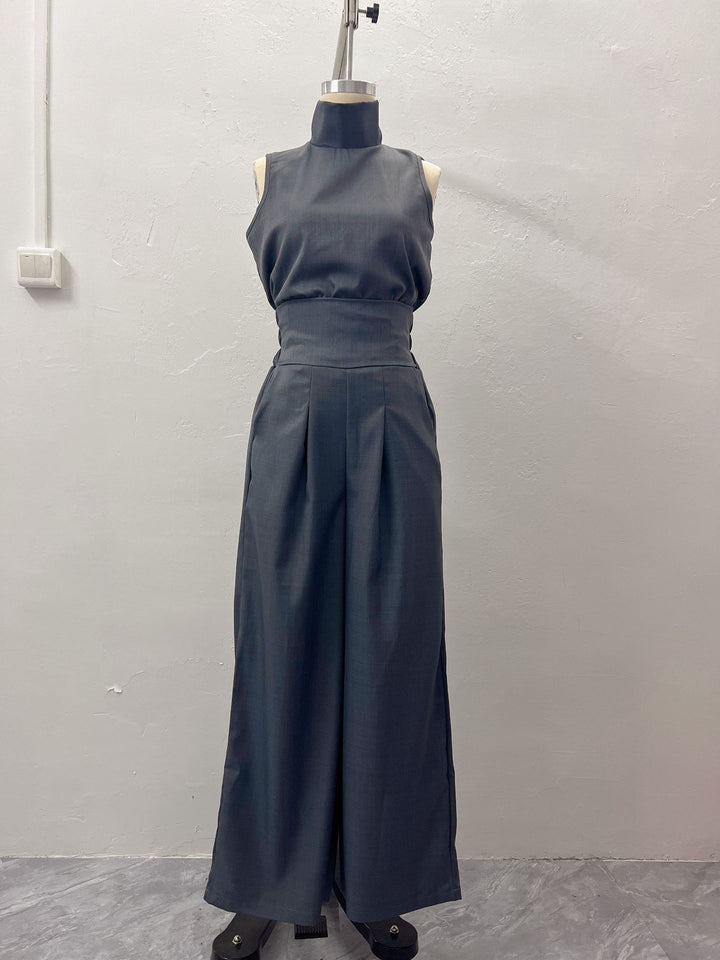 Womens Cotton Linen Sleeveless Top and Pants Set