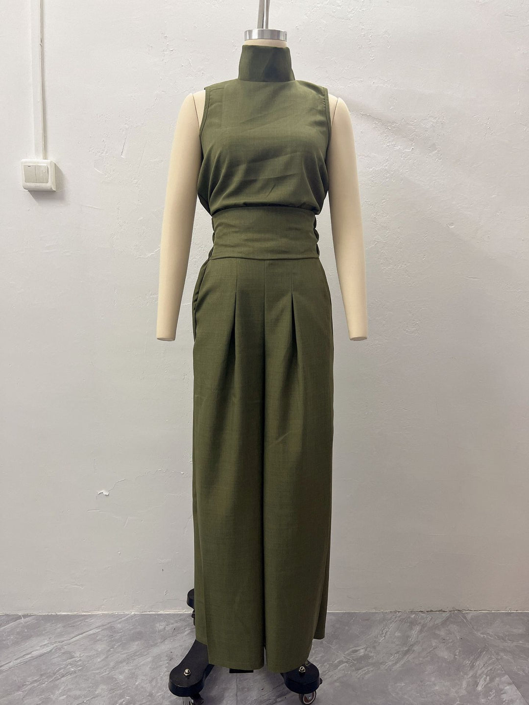 Womens Cotton Linen Sleeveless Top and Pants Set