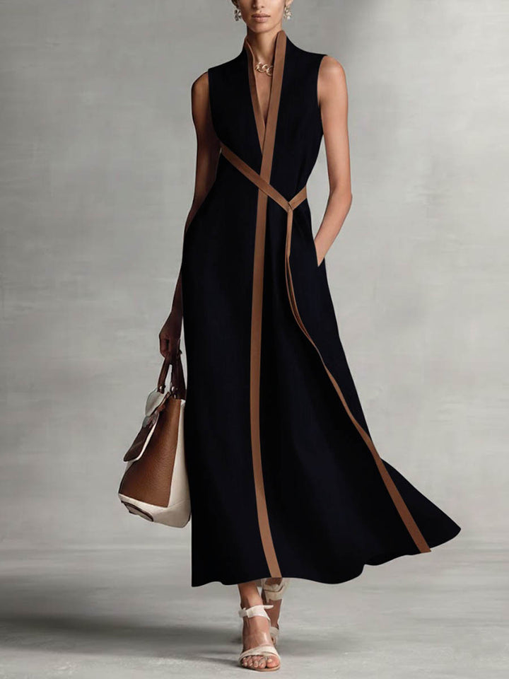 Sleeveless Belt Dress