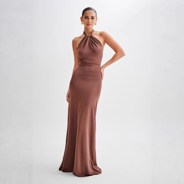 Halterneck Backless Slim Long Dress